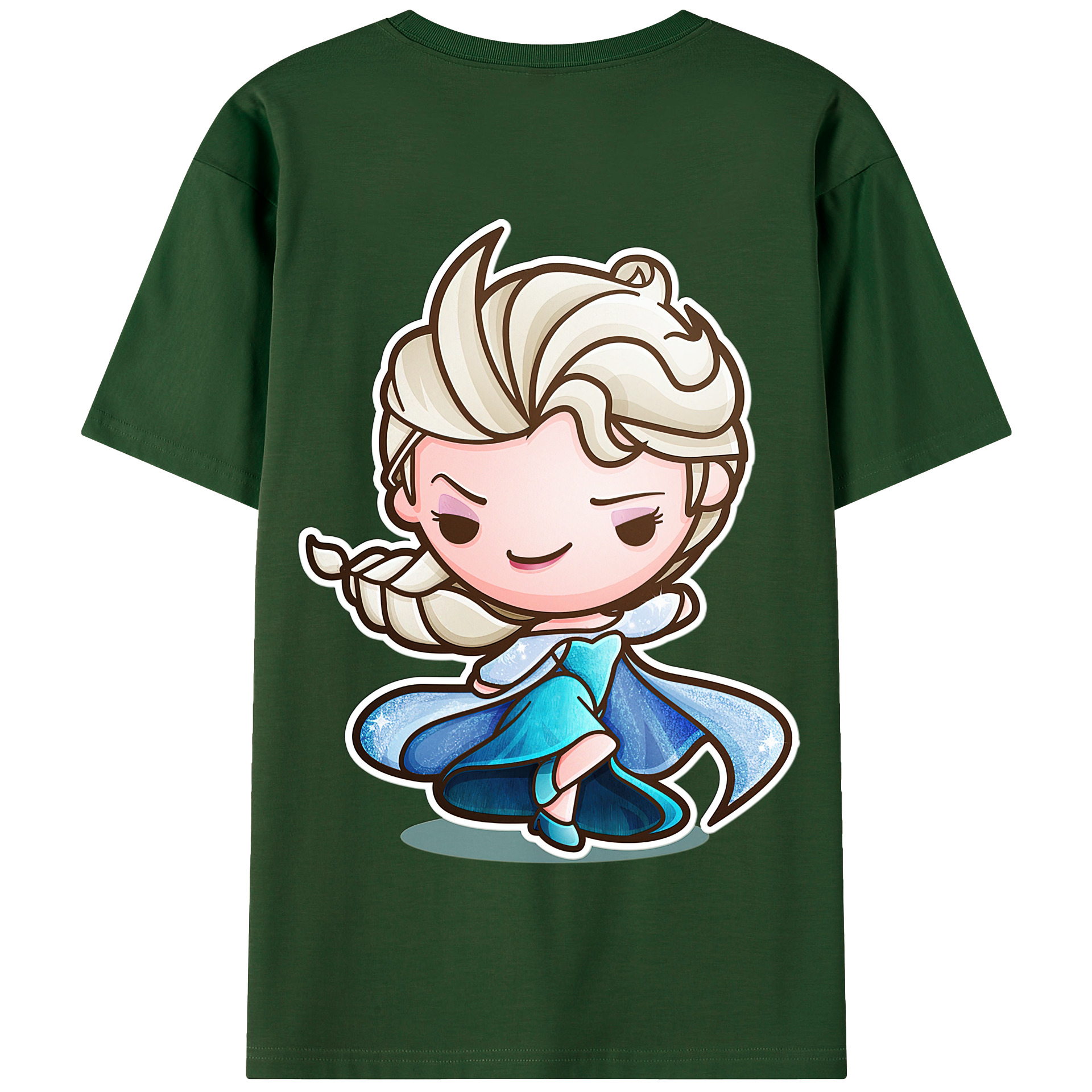 （画像用） アナと雪の女王 アンナ エルサ Frozen Anna Elsa 綿100％半袖Tシャツ（背面プリント）